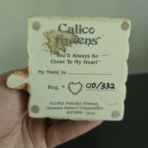 Calico Kittens "You'll Always Be Close To My Heart" "Love" 1992 Figurine Enesco - Picture 10 of 12